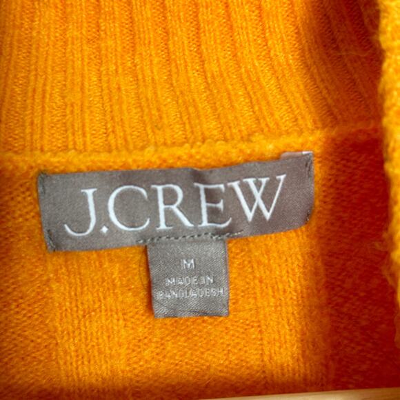 J. CREW Ribbed Mockneck Sweater in Supersoft Yarn Tangerine Orange Sz M {3N12} - Picture 4 of 6